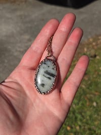Image 3 of Electroformed green tourmaline in quartz necklace 04