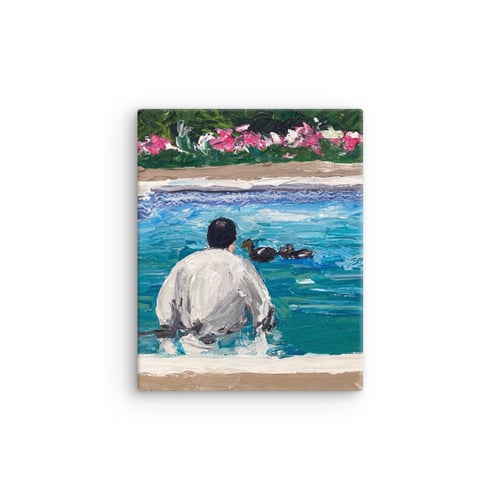 Image of “Tony and the ducks “ canvas print 16” x 20”