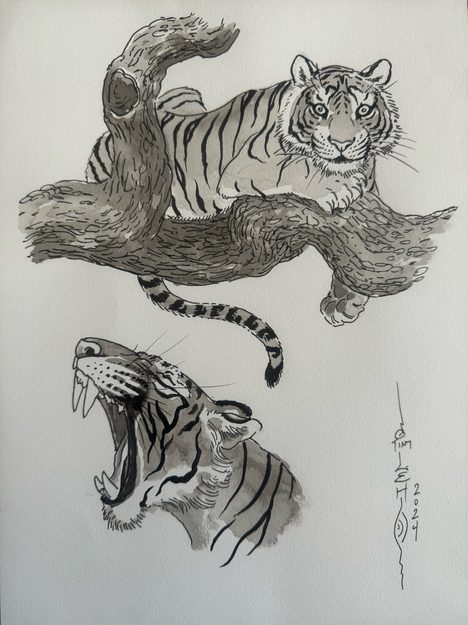 Image of Original Tim Lehi "Tiger Book Art 76" Illustration