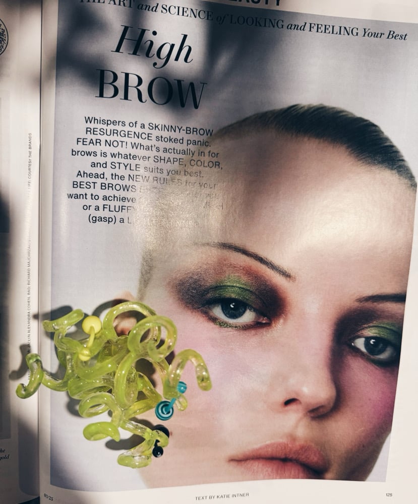 Image of neon green flexi rod earrings 