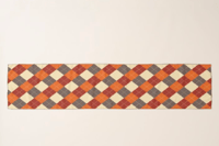 Image 1 of 16"×72" Gingham Autumn Pattern Scarf with Dark Grey Hem