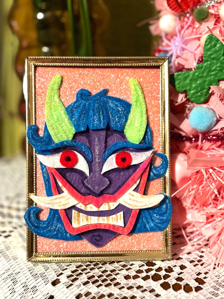 Image of Oni Framed Felt Art Piece