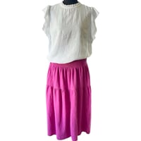 Image 1 of Pink Tiered Boho Maxi Skirt- Size M