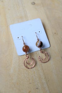Image 2 of Copper Moon + Botswana Agate Earrings