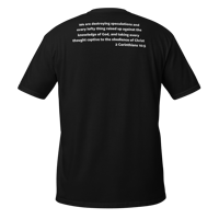 Image 1 of Left Chest White Logo, 2 Cor 5:10 verse on back