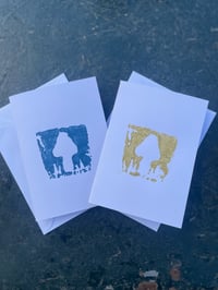 Mushrooms (2 Hand-printed Cards)