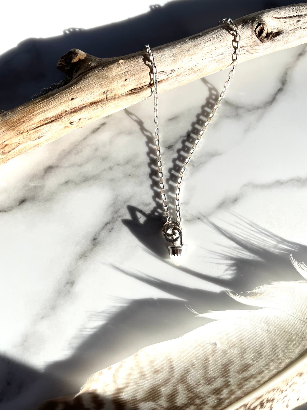 Handmade Sterling Silver Moonstone Bullet Point Pendant