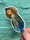 Shimmer Vinyl Water Girl Sticker 