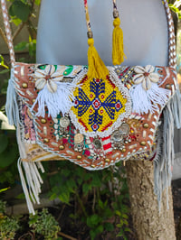 Image 1 of Chilean Bag - white tassles / fringes and Silver strap 2