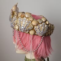 Image 4 of OOAK Gold & Ivory Seashell Mermaid Headpiece