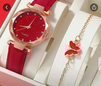 Image 3 of Round Rhinestone Watch With Bracelet 