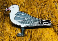 Image 2 of Audouin's Gull - No.110 - UK Birding Pins - Enamel Pin Badge