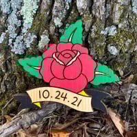 Image of "Red Custom Rose" Wood Cut