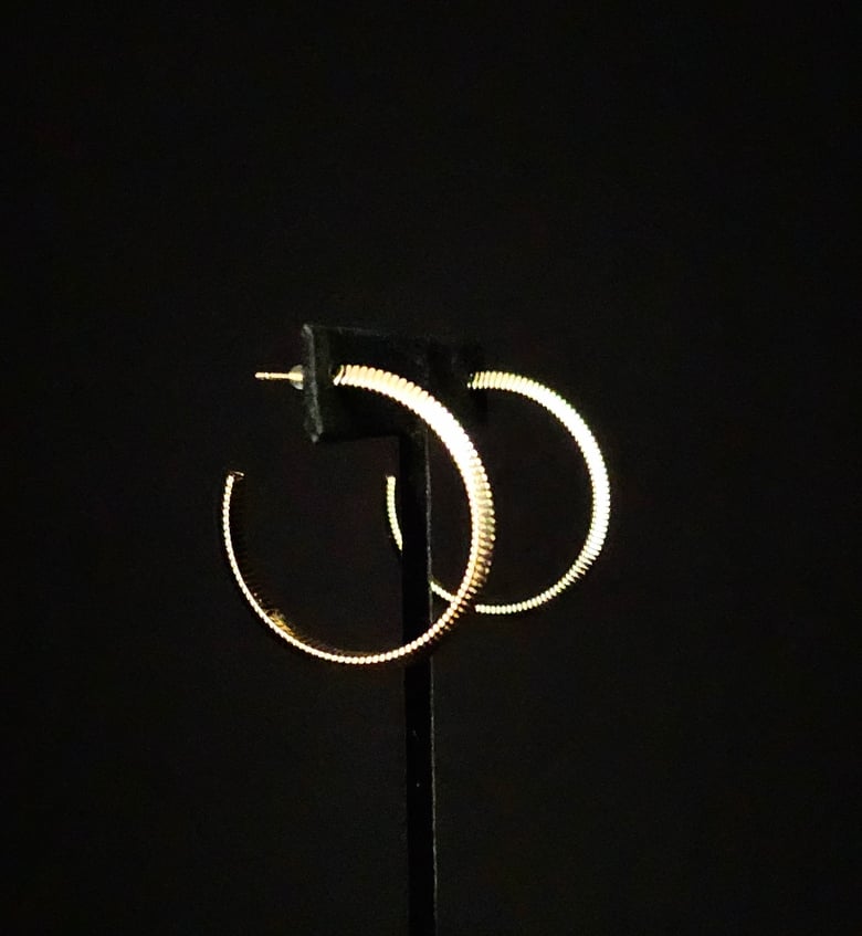Image of Gold Large Ridged Hoops