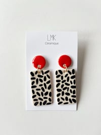 Paire de boucles d’oreilles céramique TOTEM GM rouge 