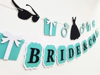 Image 1 of Breakfast At Tiffany Inspired Bridal Party Banners Garlands. Bride And Co Party Decor