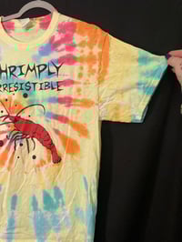Image 3 of LARGE  Shrimply Irresistible Blacklight Reactive Tie Dye Shirt 3