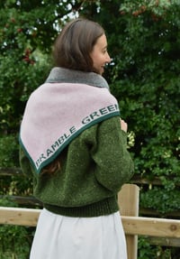 Image 4 of Bramble Green Lambswool Shawl - Made in Scotland