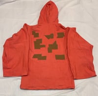 Image 2 of Cowhide Patchwork Cotton Fleece Hoodie (Cinnamon/Sherbet)