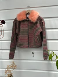 Image 2 of pink fur collar jacket 