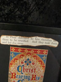 Image 5 of Antique material “Christ’  bookmark in Antique frame with preserved web 