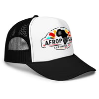 Image 2 of Afrophysikz Foam trucker hat (Black & White)