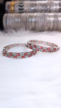 Image 4 of 4 Pieces American Diamond Bangles Set_GPB_1203