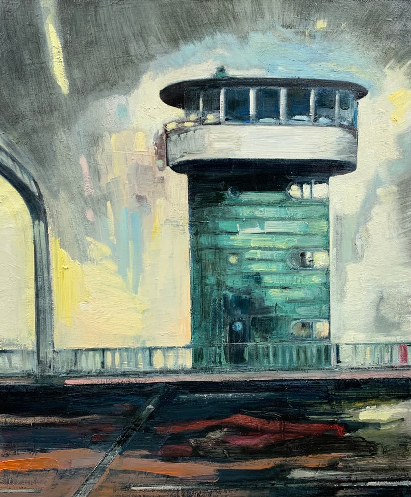 Image of Painting / maleri / "Christianshavn – Malerdrømme og tankestreger – Brotårnet II"