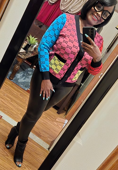 Image of Preppy Chic Cardigan (Hotpink, Turquoise,  Red Yellow, Green)