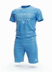 Image 5 of YB Carolina Blue Mesh Blend Short Set 