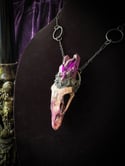 Purple Quartz Duck Skull - Necklace
