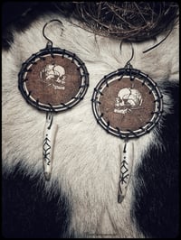 Raven Rune & Skull Earrings