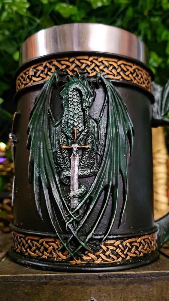 ๐The Armored Kingdom Green Dragon Scale & Steel Mug