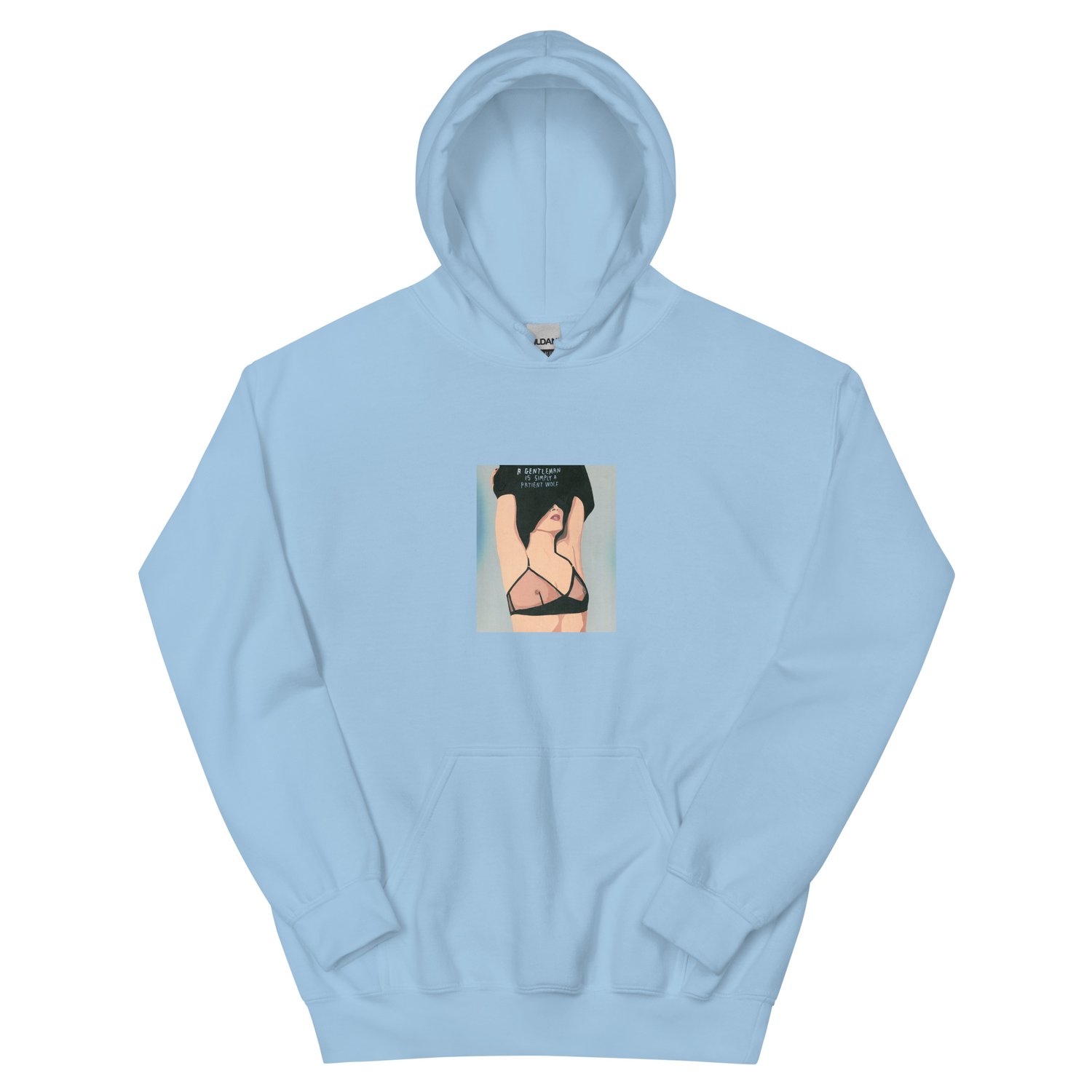 Image of A GENTLEMAN IS SIMPLY A PATIENT WOLF HOODIE
