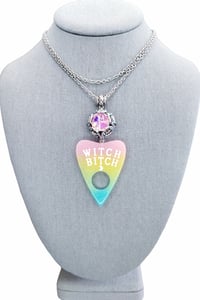 Image 1 of Ultra Pink Capture Crystal Witch Bitch Pendant