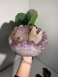 Image 1 of XXL SELF STANDING SUGAR AMETHYST X CALCITE -URUGUAY-