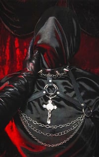 Image 2 of CRUCIFIX | CUSTOM MADE TO FIT | CHAINED SPIKED COLLAR HARNESS