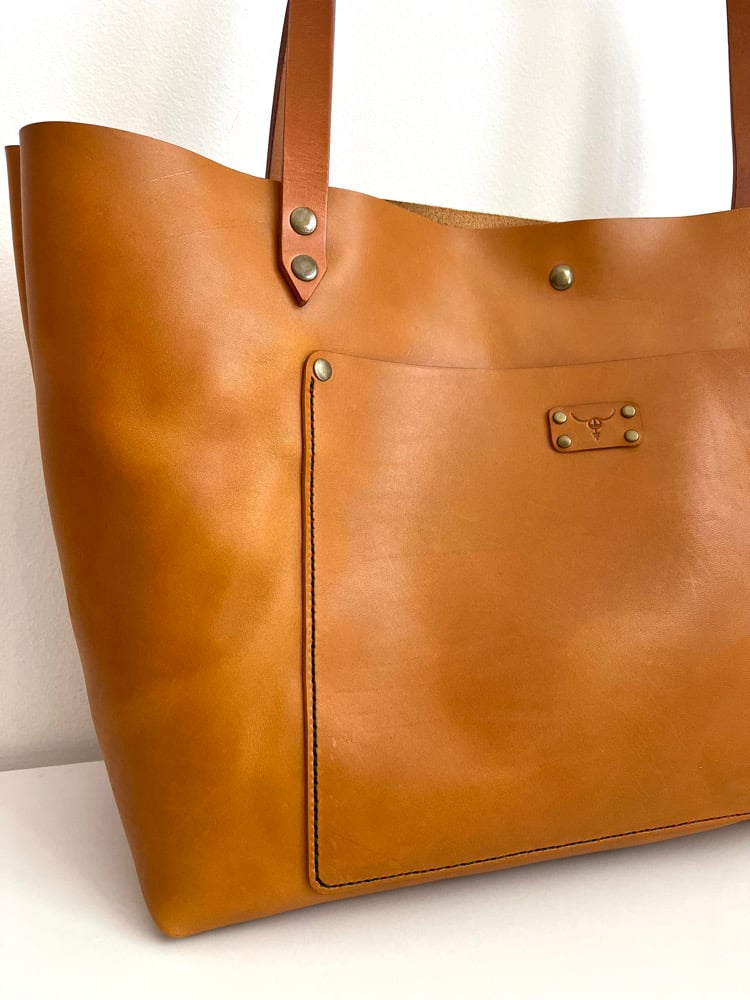 Image of (Reserved for Copeland) Tan Italian Vachetta Carry-All Tote