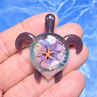 Image 3 of "UNDER THE SEA" CORAL REEF IMPLOSION SEA TURTLE PENDANT LARGE 3