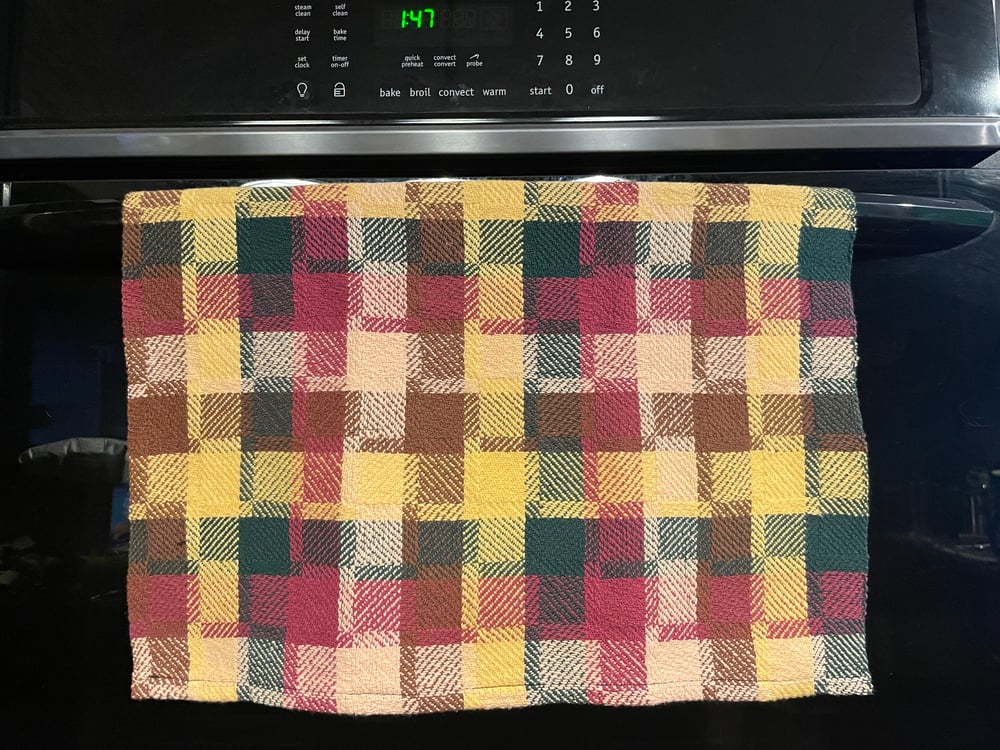 Image of 100% cotton Handwoven Kichen towels “Colors of Autumn”. (Set of 2) 