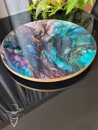 Image 3 of 15" Epoxy Resin Art Lazy Susan Turntable 'The Hierophant'