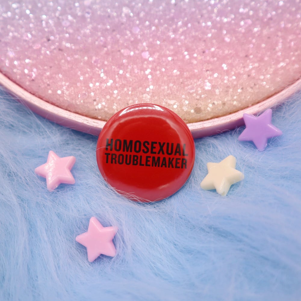 Image of Homosexual Troublemaker Button Badge