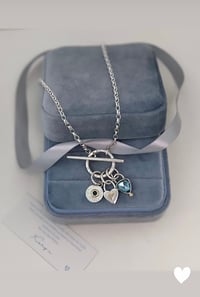 Blue Topaz charm necklace 