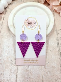 Image 1 of 80's Pop Faux Leather Earrings