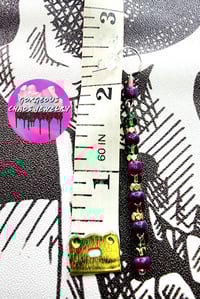 Image 3 of Dainty Mardi Gras Earrings 