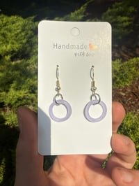 Image 3 of Purple hoop earrings 