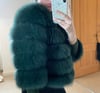 Emerald Green 5 Row Faux Fur Coat