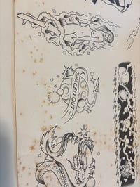Image 2 of Futura- Space! Vintage Malone (trimmed) 1980’s Tattoo Flash Sheet By Rollo As-Is