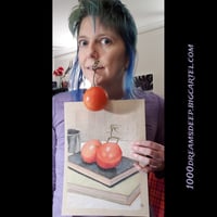 Image 3 of Still life of Tomatos and Books - original 2D art