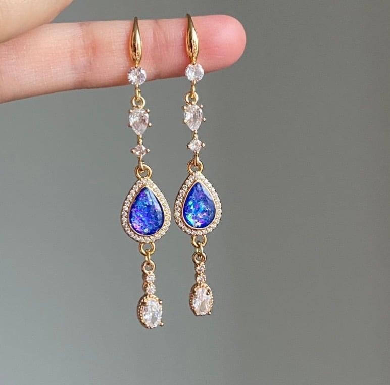 Image of Deep Purple Galaxy Hook Earrings